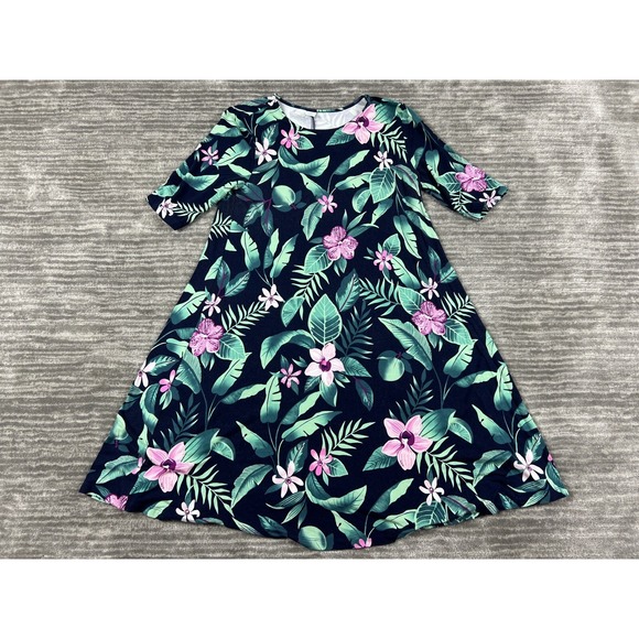 Old Navy Dress Womens Small Blue Floral Stretchy Tee Rayon‎ Blend Shirt - Picture 1 of 11